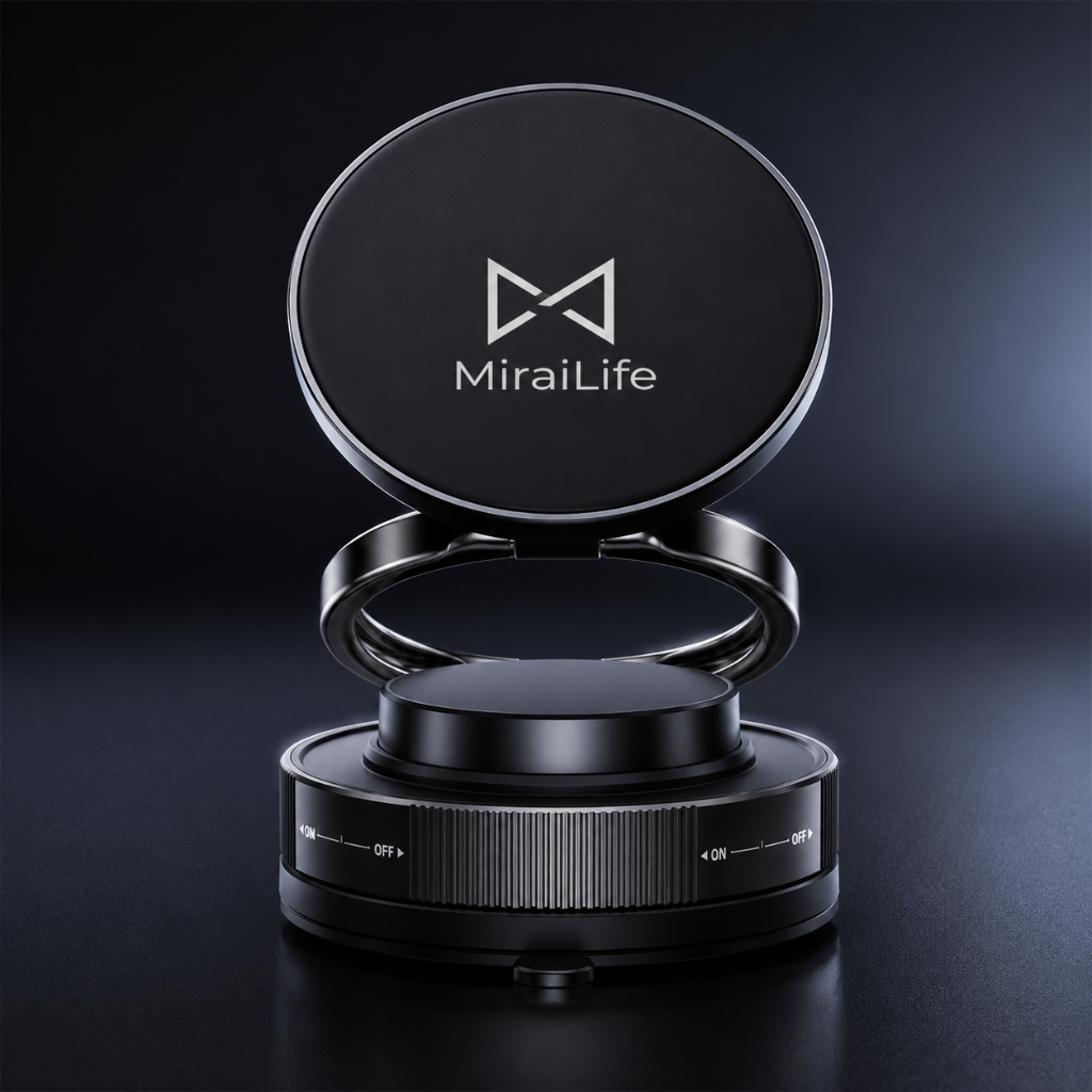 MiraiDrive™ | U-POWER 強力マグネット車載ホルダー — 360°回転・全機種対応