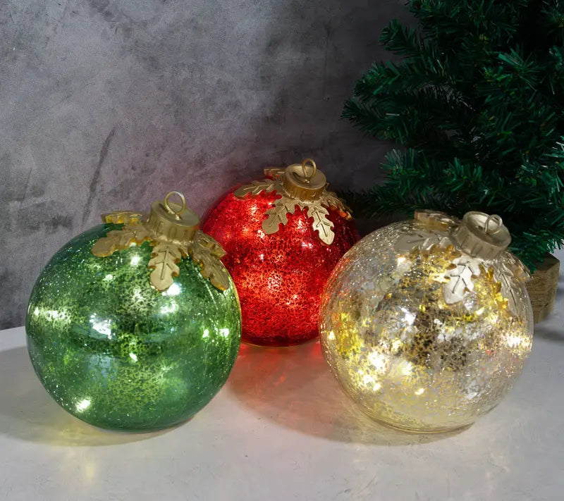 Glass Tabletop Christmas Ornaments – Set of 3 - image 3