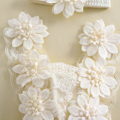 3D Blossom Lace Baby Romper Set