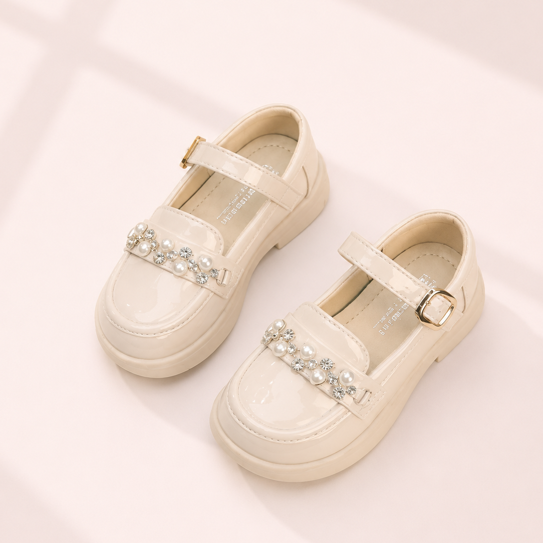 Pearl & Crystal Patent Loafers
