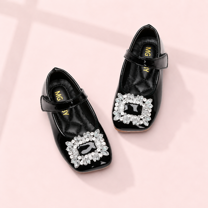 Crystal Buckle Patent Mary Janes
