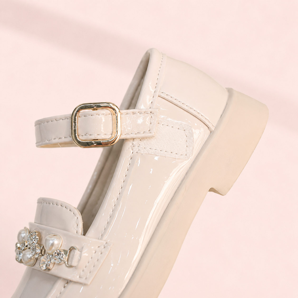 Pearl & Crystal Patent Loafers