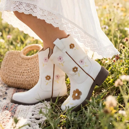 Floral Square-Toe Cowgirl Boots