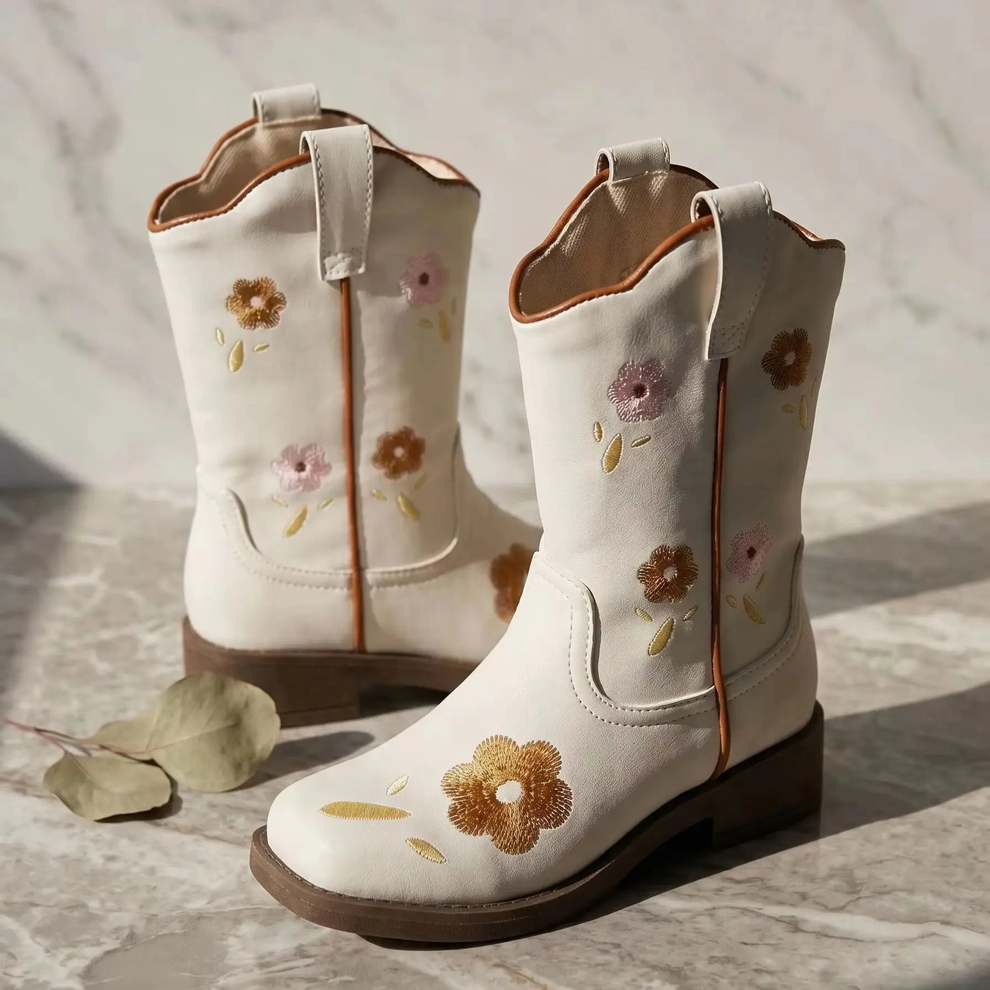 Floral Square-Toe Cowgirl Boots