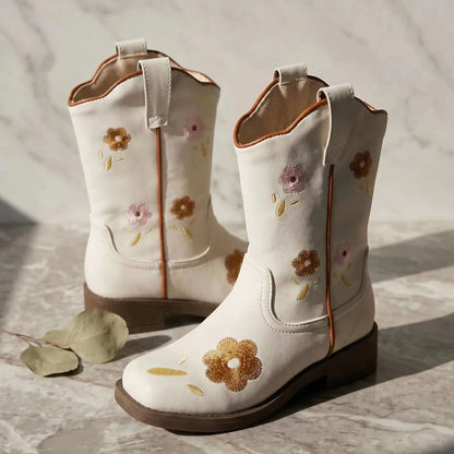 Floral Square-Toe Cowgirl Boots