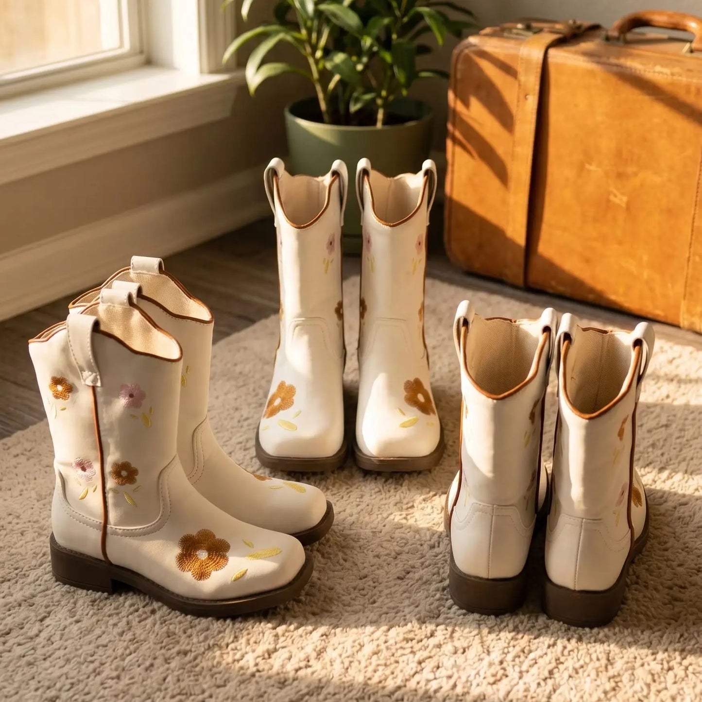 Floral Square-Toe Cowgirl Boots