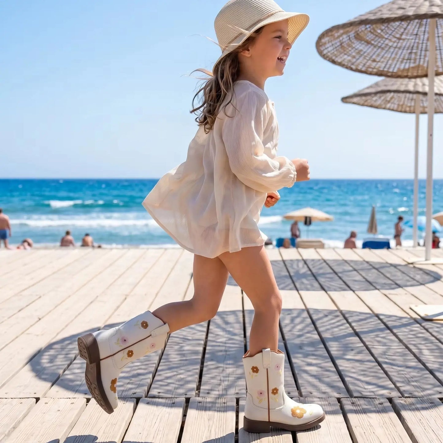 Floral Square-Toe Cowgirl Boots