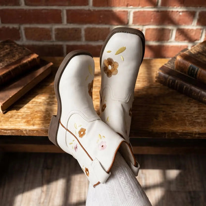 Floral Square-Toe Cowgirl Boots