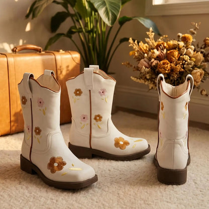 Floral Square-Toe Cowgirl Boots