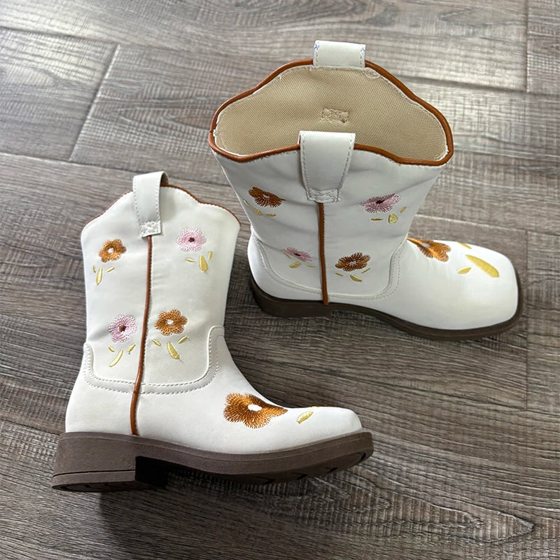 Floral Square-Toe Cowgirl Boots