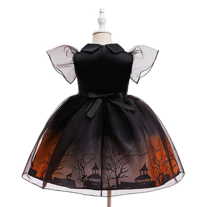 Ghost Castle Halloween Tutu Dress