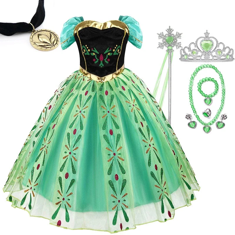 Princess Green Dress & Accessory Set