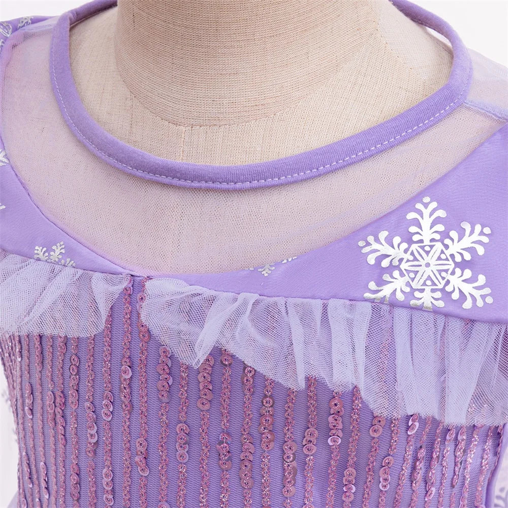 Purple Snow Queen Princess Dress