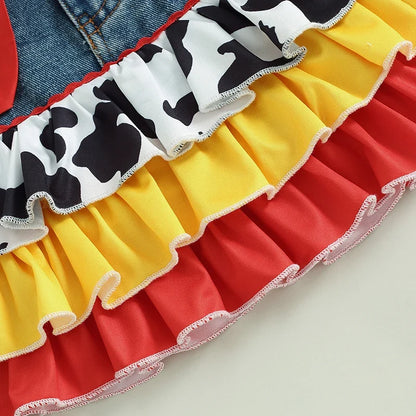 Sweet Cow Plaid Skirt Set