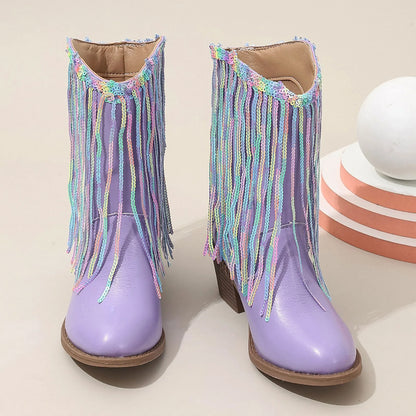 Tassel Charm Cowgirl Boots
