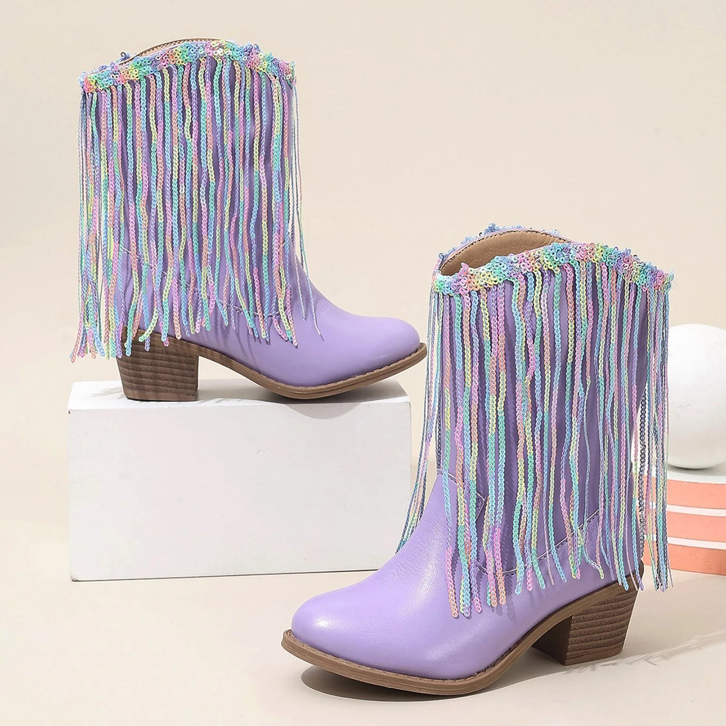 Tassel Charm Cowgirl Boots
